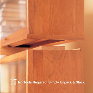 Interchangeable stacking lawyer style bookcases