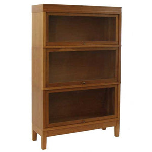 Hale Legacy Extra Deep Wood Barrister Bookcase 3 Tier with 3 receding glass door shelf sections