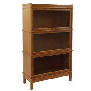 Hale Heritage Extra Deep Barrister Bookcase Walnut, Oak, Cherry, Birch 3 glass receding glass doors