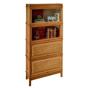 Hale Heritage Extra Deep Barrister Bookcase with 2 wood and 2 receding glass doors