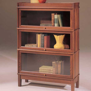 Hale Heritage Barrister Solid Wood Bookcase with 3 receding glass doors