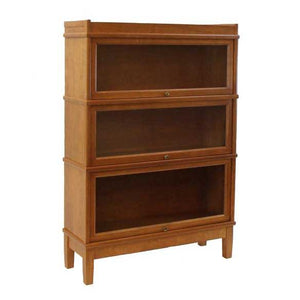 Hale Wood Heritage Barrister Bookcase with 3 Glass Receding Doors