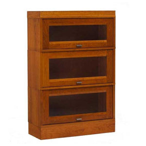 Hale Millennium 3 Tier Wood Barrister Bookcase with Receding Glass Doors