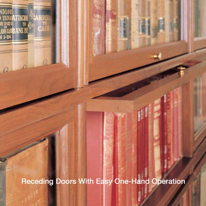 Hale Barrister Bookcases with receding doors open smoothly.